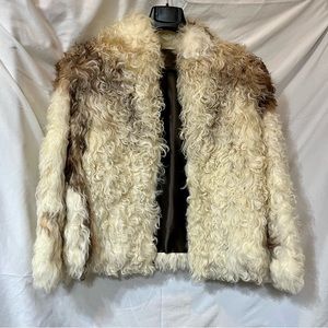 70s vintage Mongolian Lamb fur jacket, size M